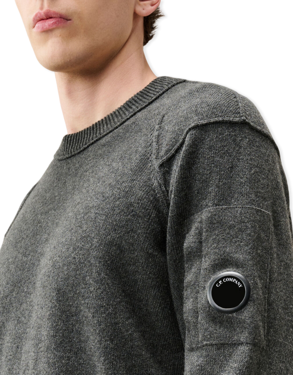 Lambswool Lens Crewneck Contrast Sweater