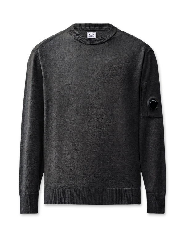 Extrafine Merino Wool Lens Crewneck Sweater