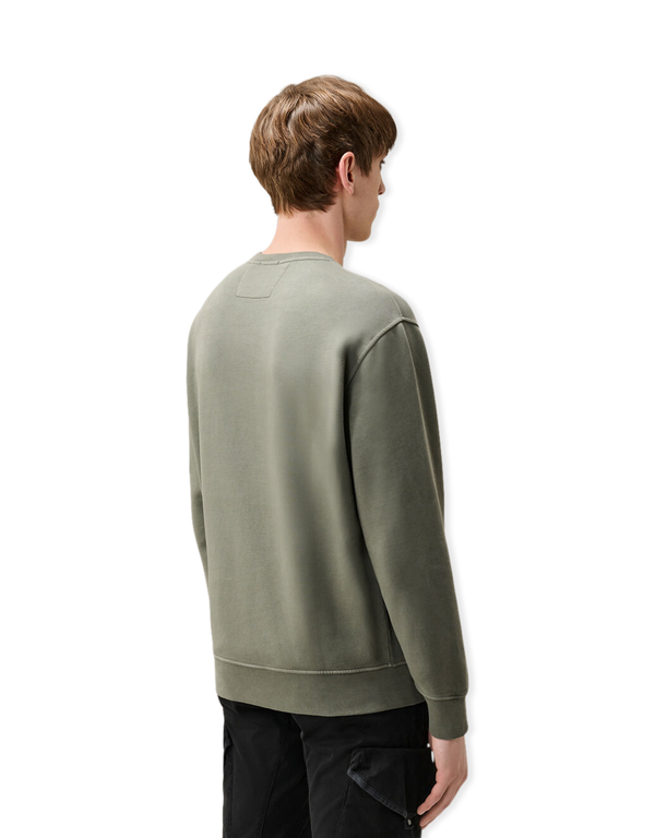 Brushed And Emerized Diagonal Fleece Crewneck Lens Sweatshirt