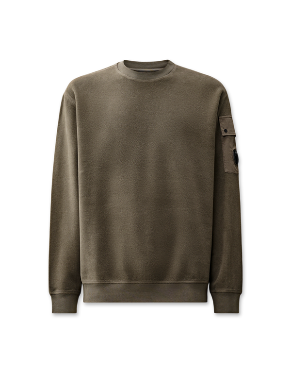 Sweatshirts Crew Neck In Brushed Emerized Diagonal Fleece