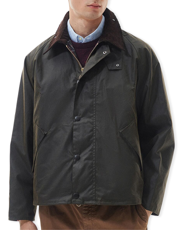 Barbour Oversized Transport Wax Jacket Olive coats