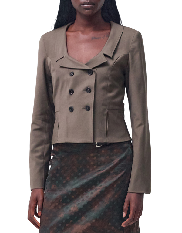 KERNEMILK Carolyn Blazer Taupe blazers