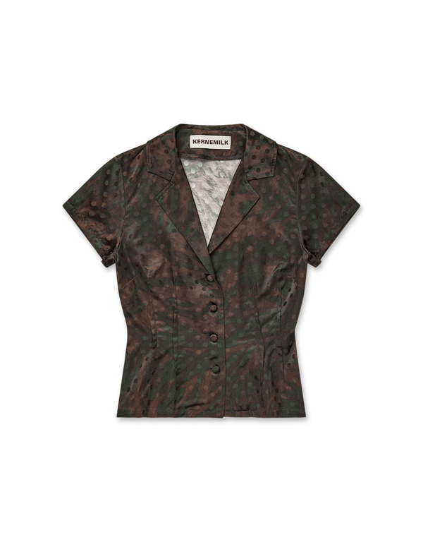 KERNEMILK Mimi Shirt Brown Dot short sleeved shirts