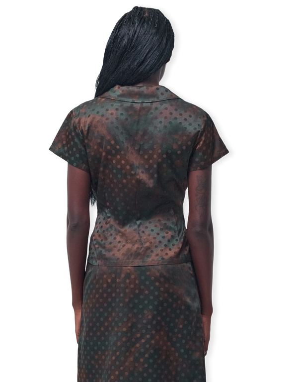 KERNEMILK Mimi Shirt Brown Dot short sleeved shirts