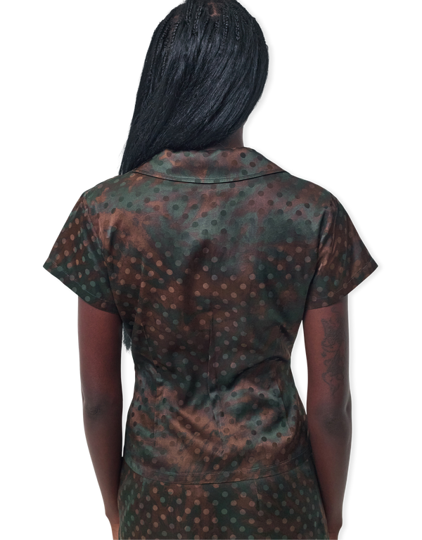 KERNEMILK Mimi Shirt Brown Dot short sleeved shirts