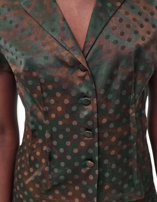 KERNEMILK Mimi Shirt Brown Dot short sleeved shirts