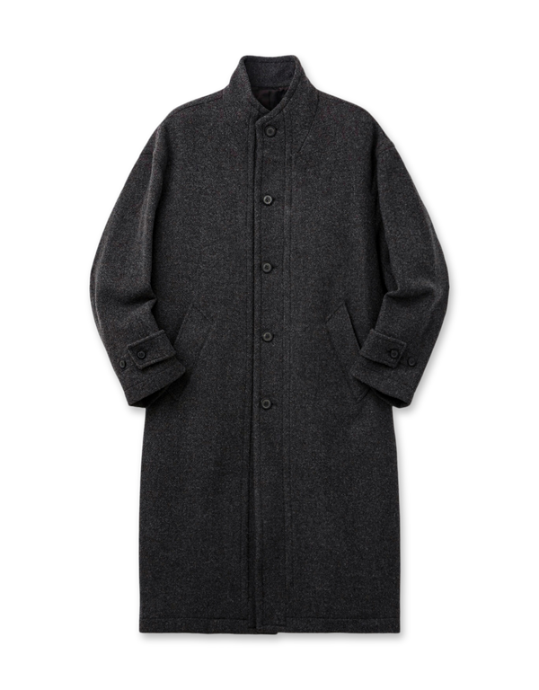 COOR Cashmere Blend High Neck Coat Cinder Grey coats