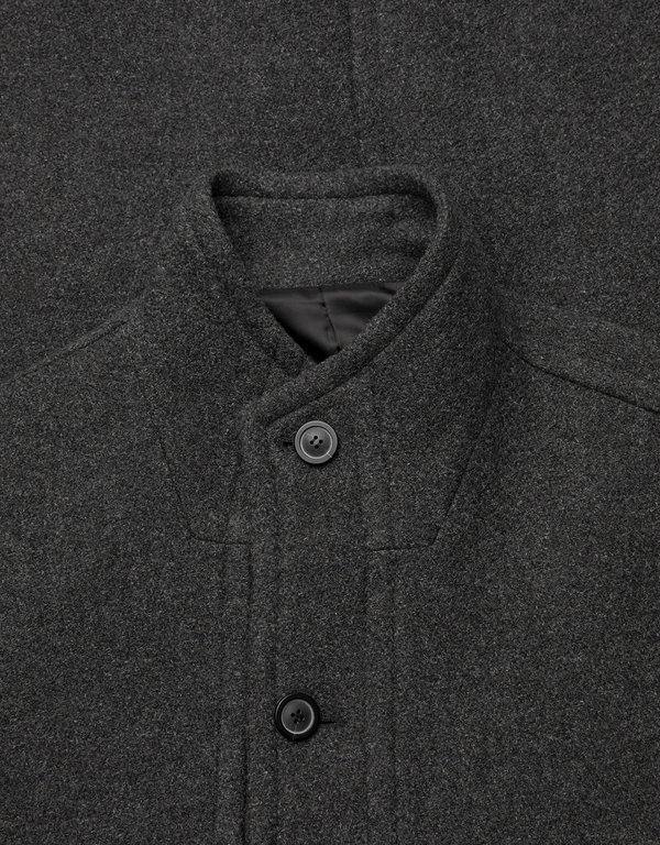 COOR Cashmere Blend High Neck Coat Cinder Grey coats