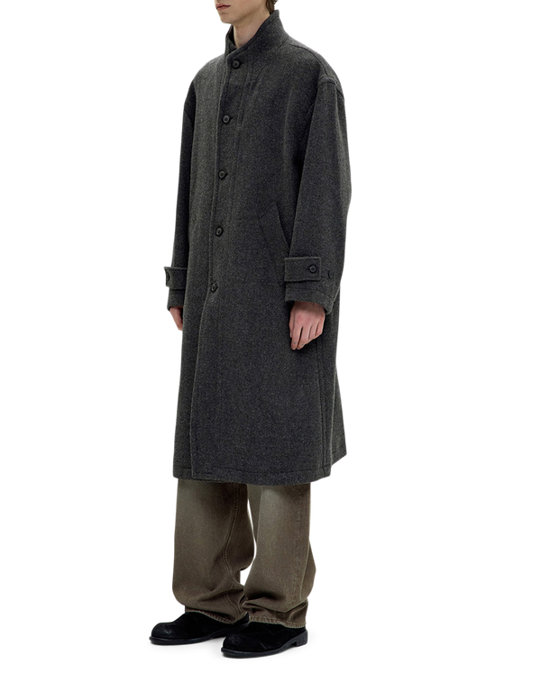 COOR Cashmere Blend High Neck Coat Cinder Grey coats
