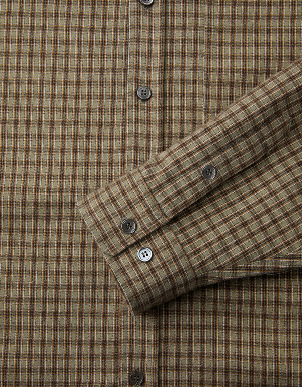 COOR Gun Club Check Shirt Sand Green long sleeved shirts