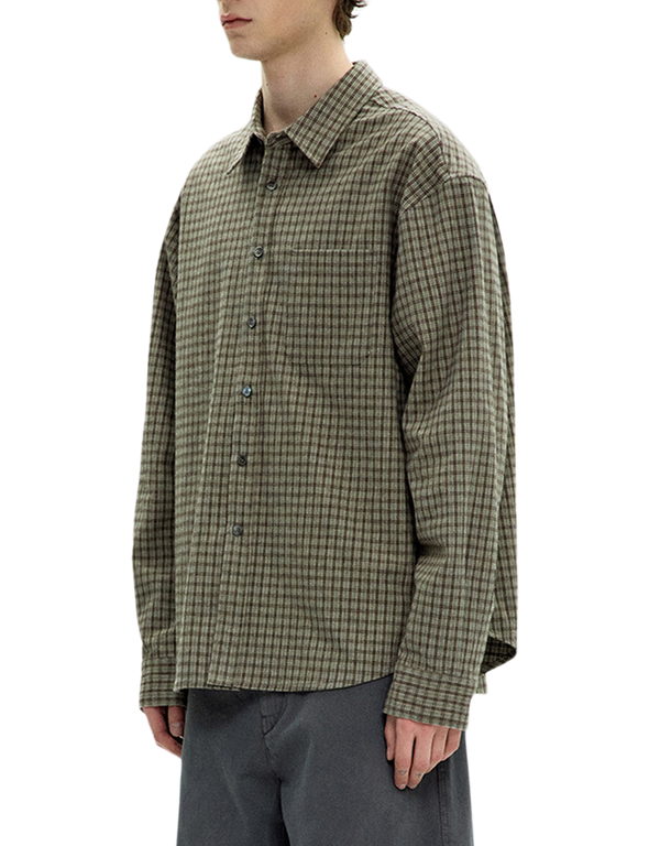 COOR Gun Club Check Shirt Sand Green long sleeved shirts