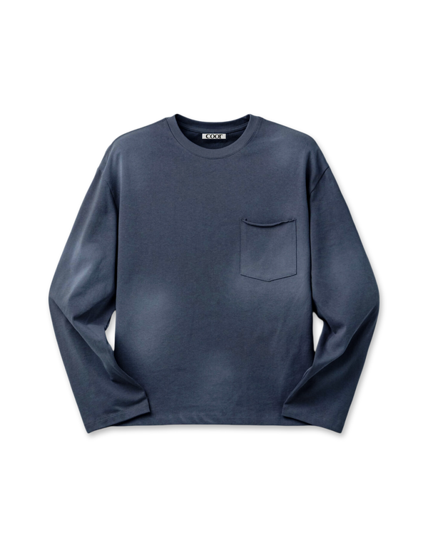 COOR Painted Long Sleeve T Shirt Washed Charcoal long sleeved t shirts