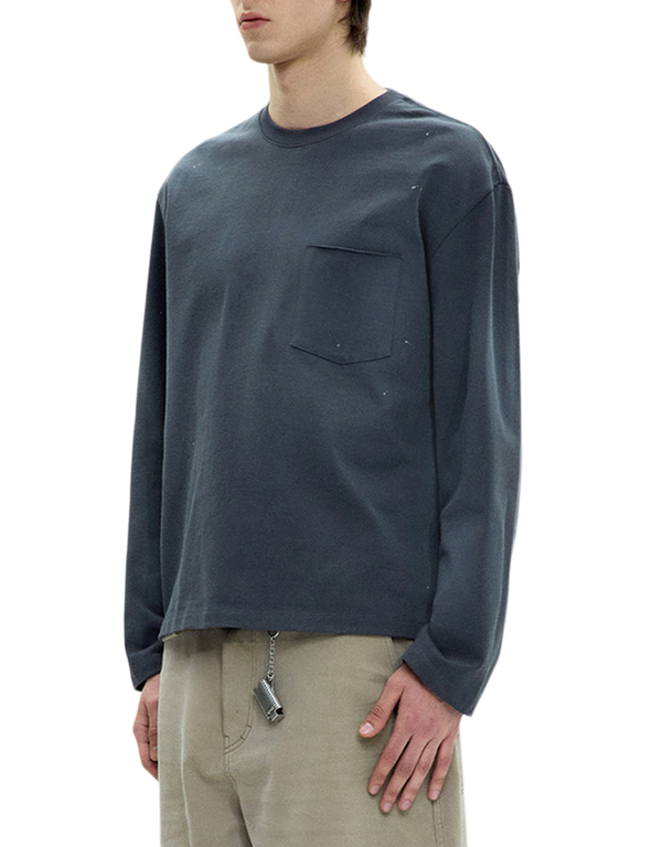 COOR Painted Long Sleeve T Shirt Washed Charcoal long sleeved t shirts