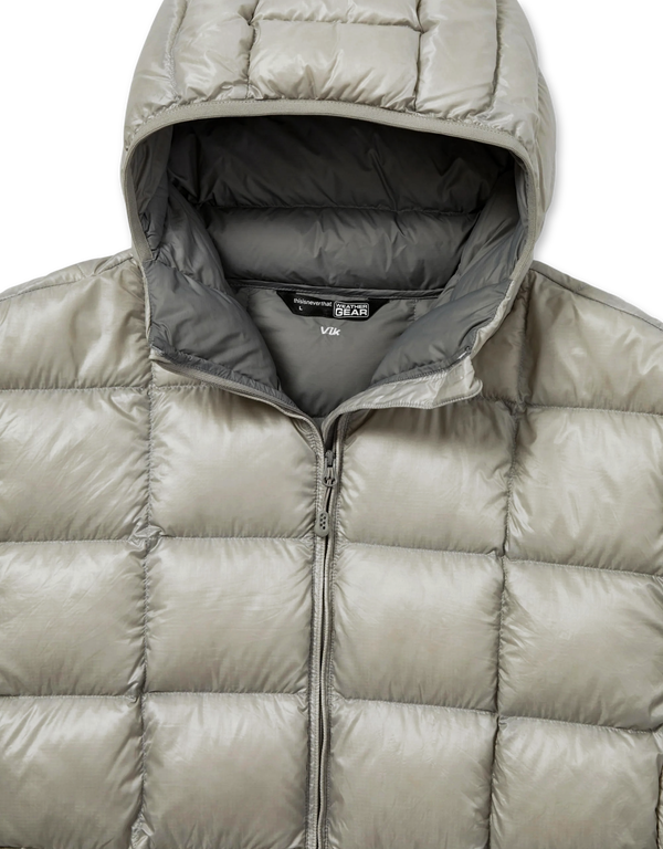 thisisneverthat PERTEX Vik Hooded LT Down Jacket Mint Grey light down jackets