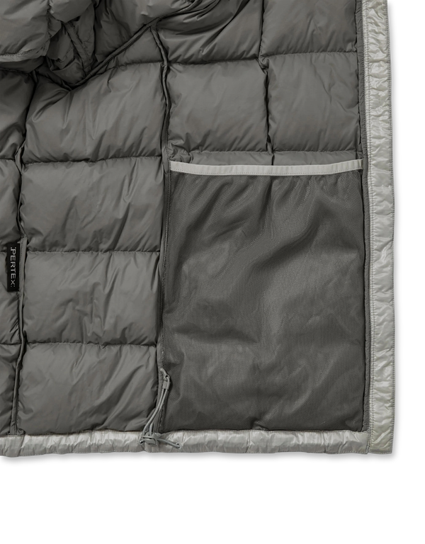 thisisneverthat PERTEX Vik Hooded LT Down Jacket Mint Grey light down jackets