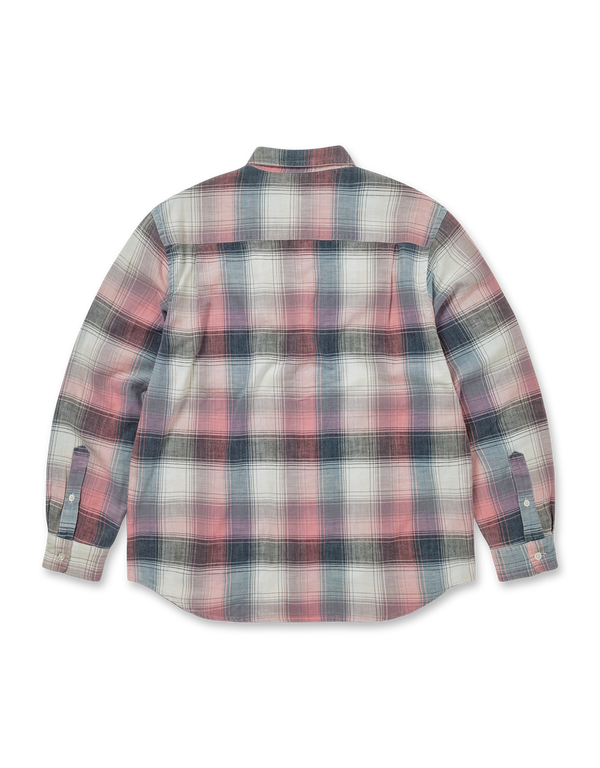 thisisneverthat Washed Check Shirt Pink long sleeved shirts