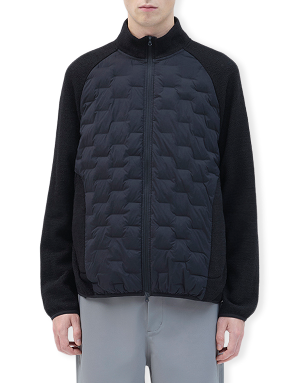 Hiking Patrol Path Hybrid Knitted Padded Jacket Black puffer jackets