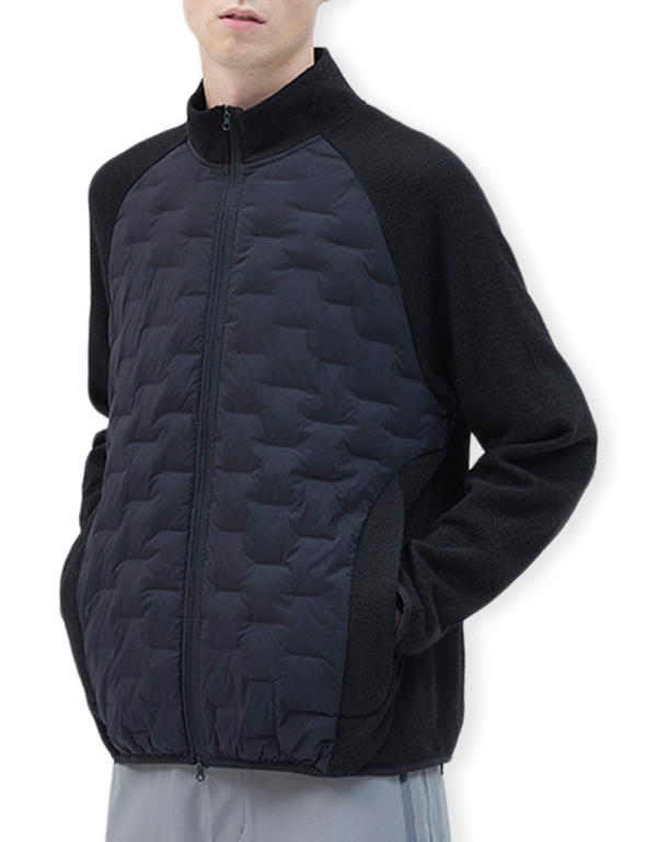Hiking Patrol Path Hybrid Knitted Padded Jacket Black puffer jackets