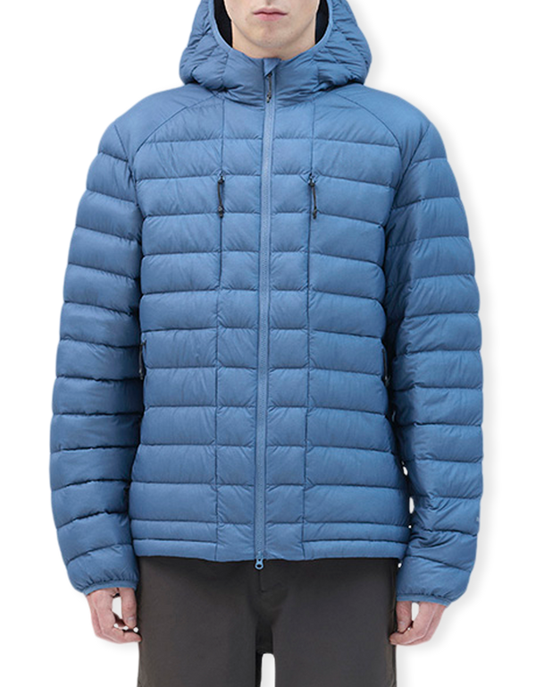 Hiking Patrol Horizon UL 800FP Hooded Down Jacket Slate Blue puffer jackets
