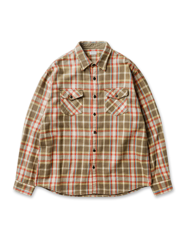 Khakis Heavy Flannel Shirt Tan long sleeved shirts