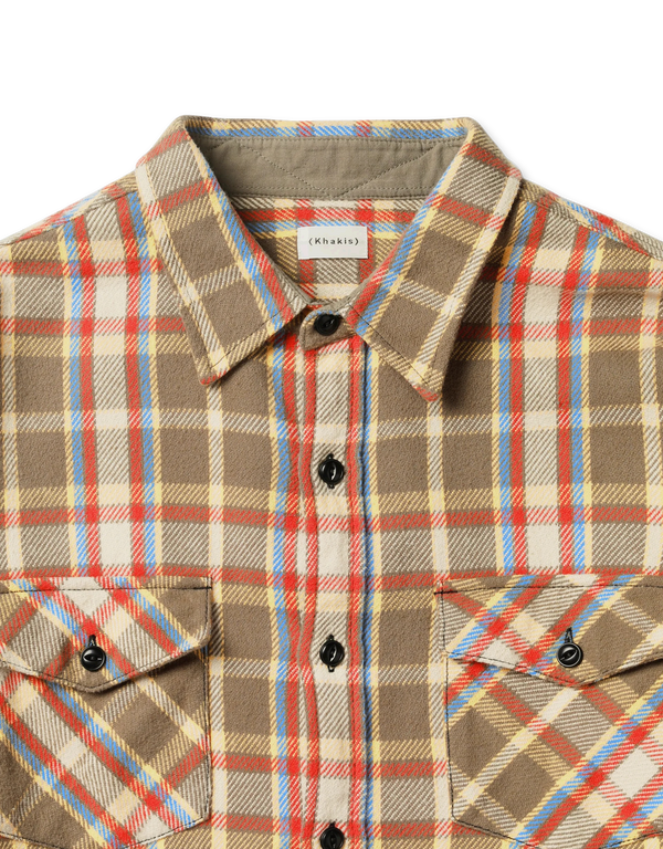 Khakis Heavy Flannel Shirt Tan long sleeved shirts