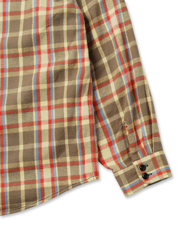 Khakis Heavy Flannel Shirt Tan long sleeved shirts