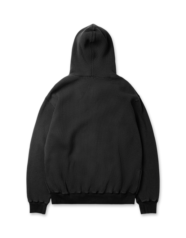 Khakis Waffle Full Zip Hoodie Black zip hoodies