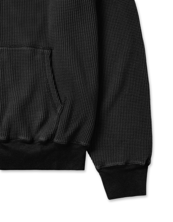 Khakis Waffle Full Zip Hoodie Black zip hoodies