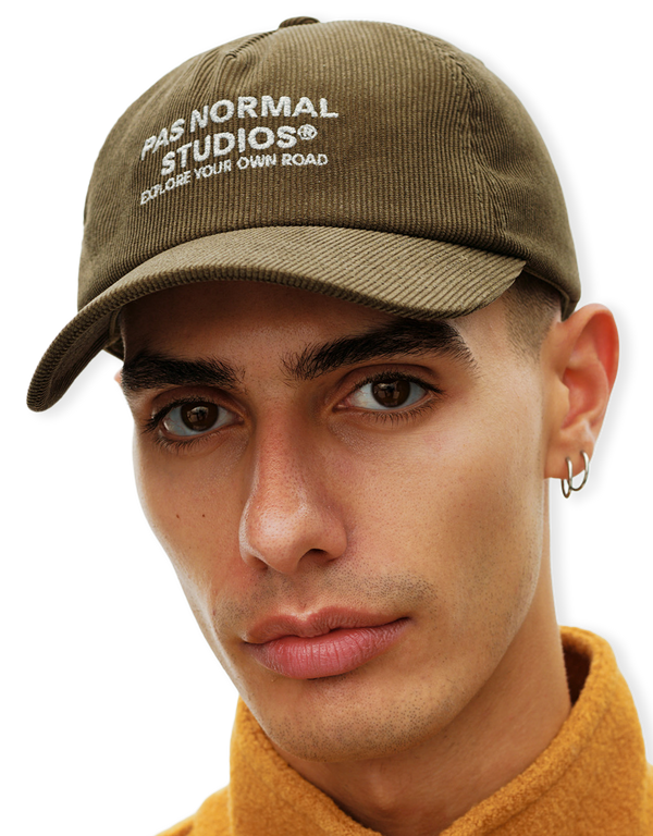 Pas Normal Studios Off-Race Tech Corduroy Cap Deep Olive caps