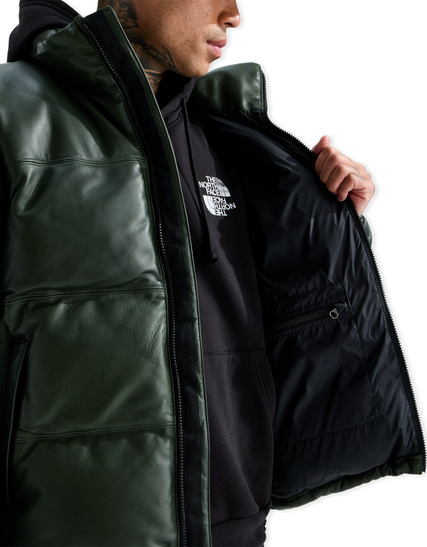 The North Face 1996 Nuptse Jacket Leather Pack Bottle Green jackets
