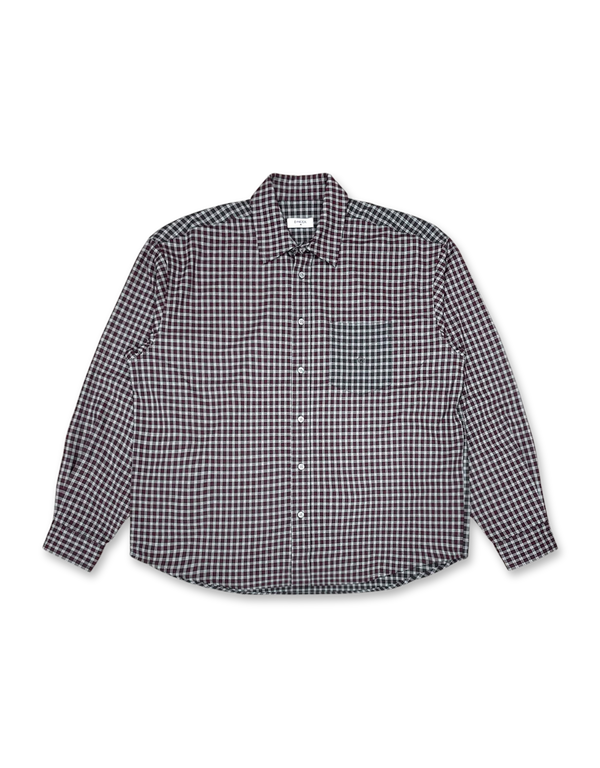 Dancer Split Checked Shirt Red long sleeved shirts