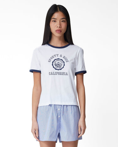 Sporty & Rich California Emblem Ringer T-Shirt - Rezetstore