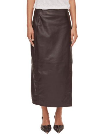 oval square Reflection Leather Skirt | Rezet Store