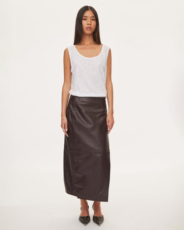 oval square Reflection Leather Skirt | Rezet Store