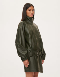 oval square Lenny Leather Jacket | Rezet Store