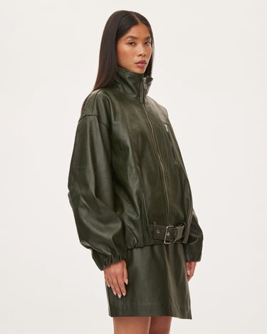 oval square Lenny Leather Jacket | Rezet Store