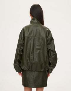 oval square Lenny Leather Jacket | Rezet Store