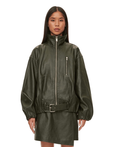 oval square Lenny Leather Jacket | Rezet Store