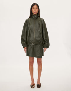 oval square Lenny Leather Jacket | Rezet Store