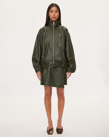 oval square Lenny Leather Jacket | Rezet Store