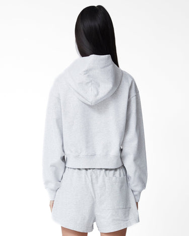 Sporty & Rich Varsity Crest Cropped Zip Hoodie - Rezetstore