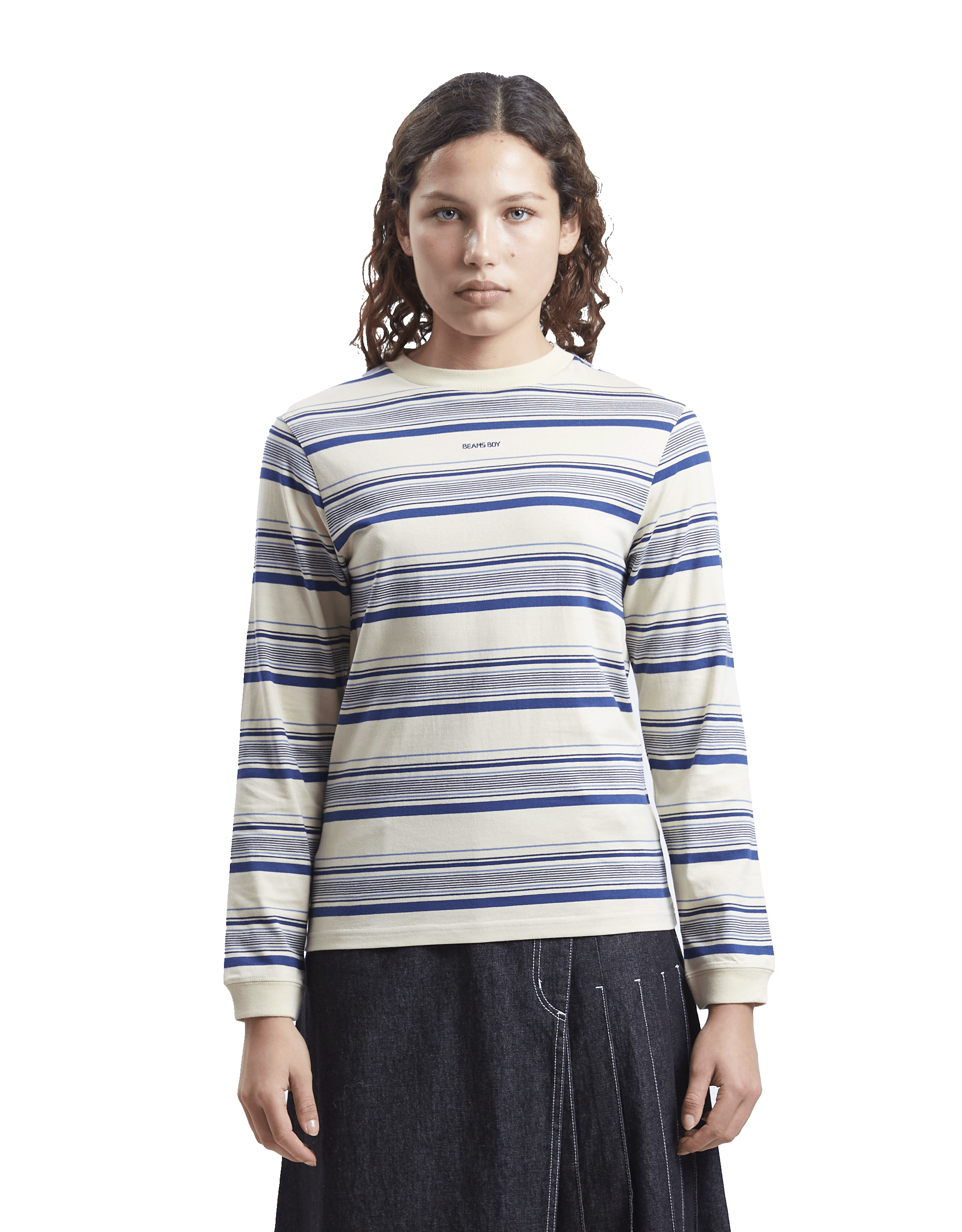 Embroidery Stripe Longsleeve T-shirt