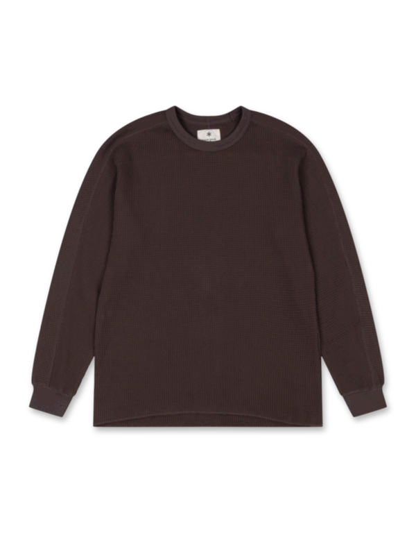 Snow Peak Heavyweight Waffle Pullover Dark Brown pullovers