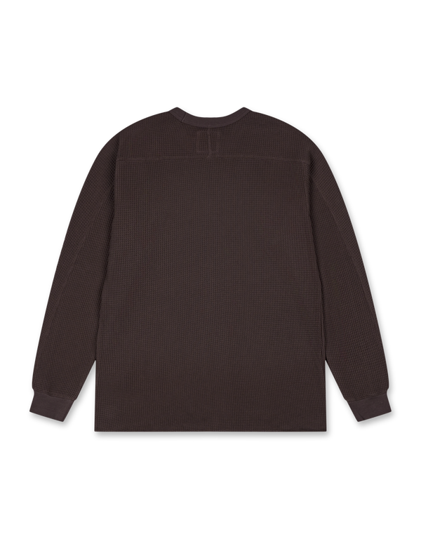 Snow Peak Heavyweight Waffle Pullover Dark Brown pullovers