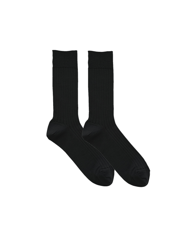 Silk Cotton Ribbed Socks
