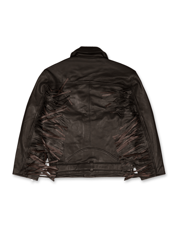 oval square Fringe Leather Biker | Rezet Store