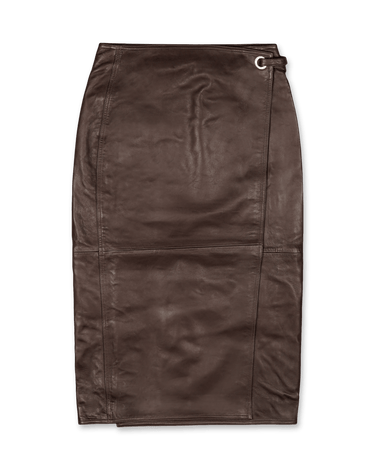 oval square Reflection Leather Skirt | Rezet Store