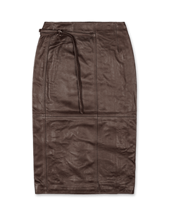 oval square Reflection Leather Skirt | Rezet Store