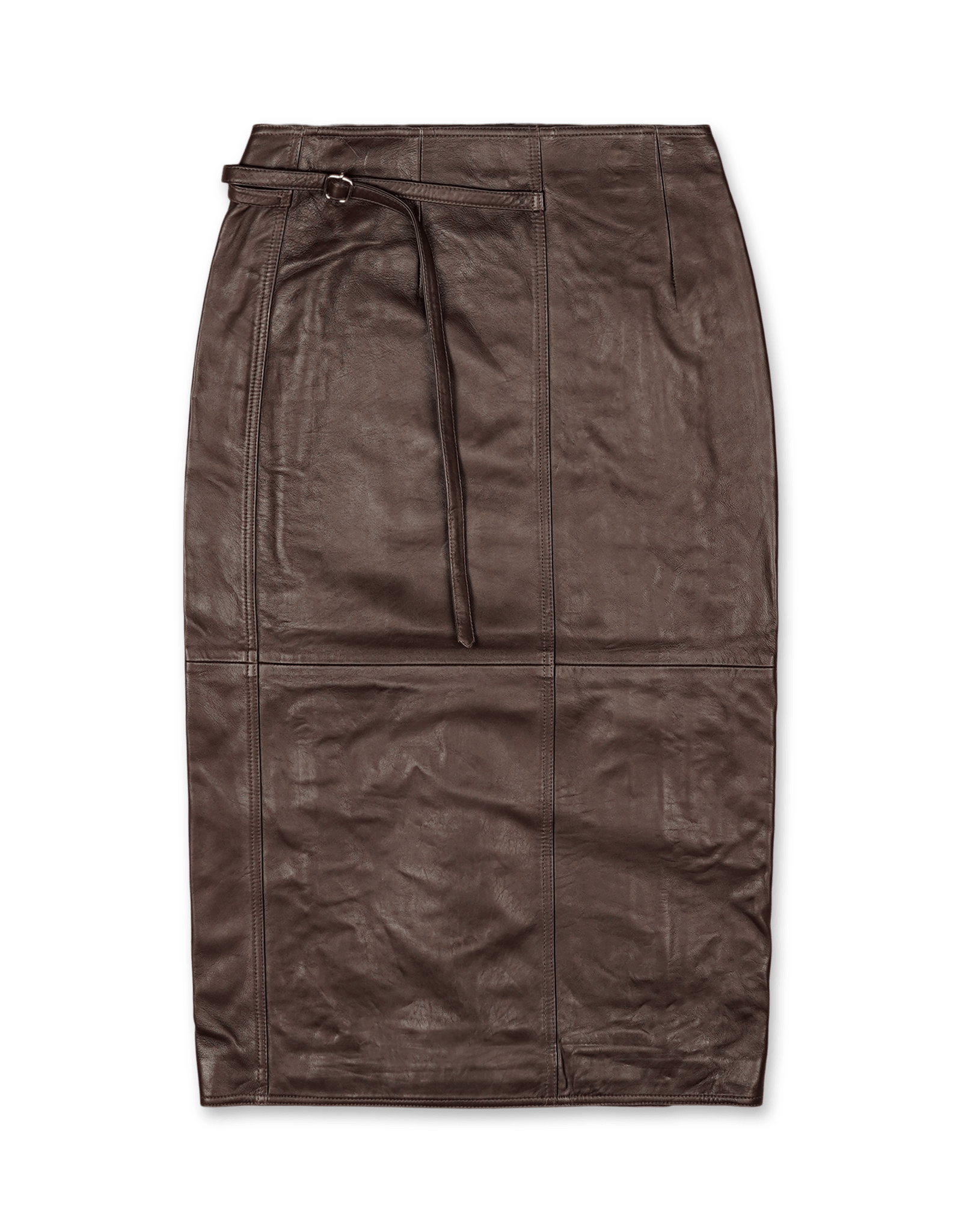 oval square Reflection Leather Skirt | Rezet Store