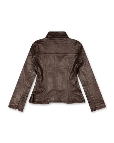 oval square Deep Leather Blazer | Rezet Store